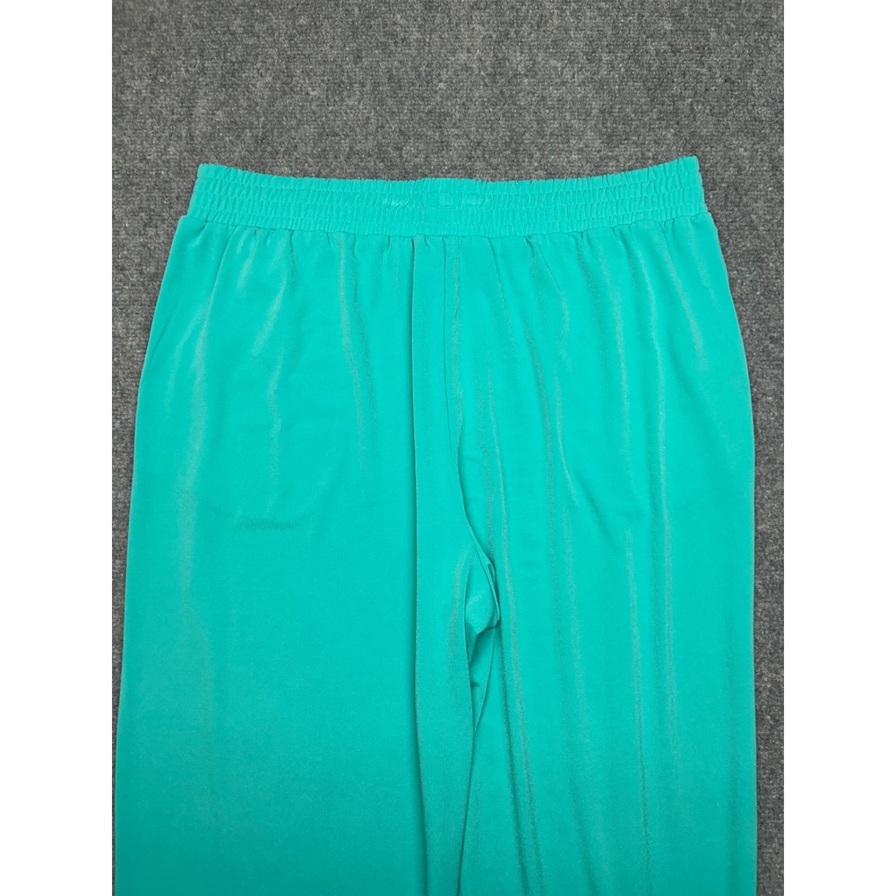 IMAN Ankle Pants Womens L Green Elastic Waist Pull On Slacks Casual Stretch - Picture 7 of 14